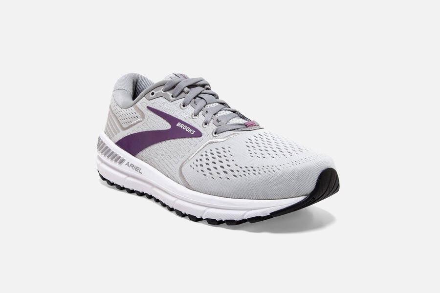 Ariel \'20 Road Brooks Running Shoes NZ Womens - Grey/Purple - KNDTIH-563